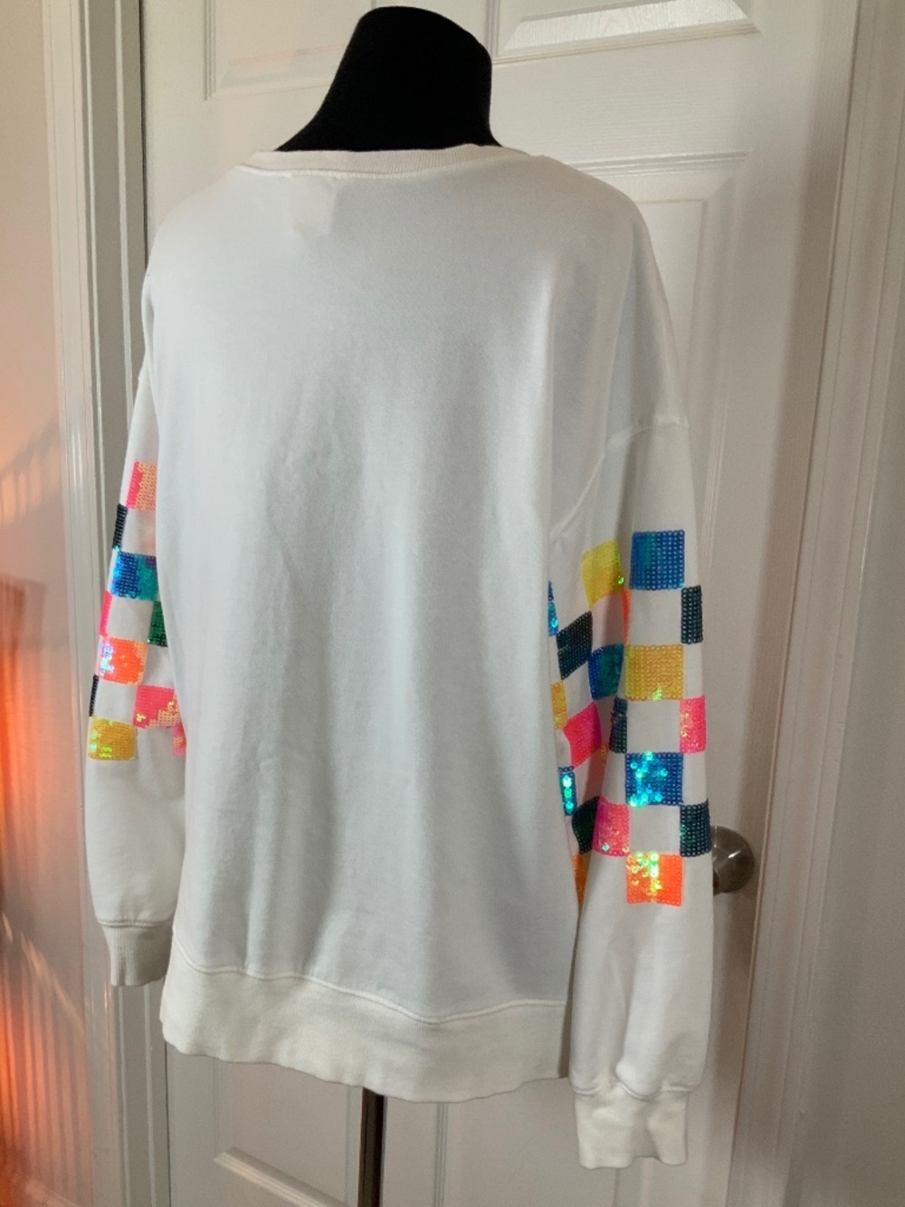 Fantastic Fawn Square Colorful Sequin Streetwear Party White Size Small - Picture 7 of 10